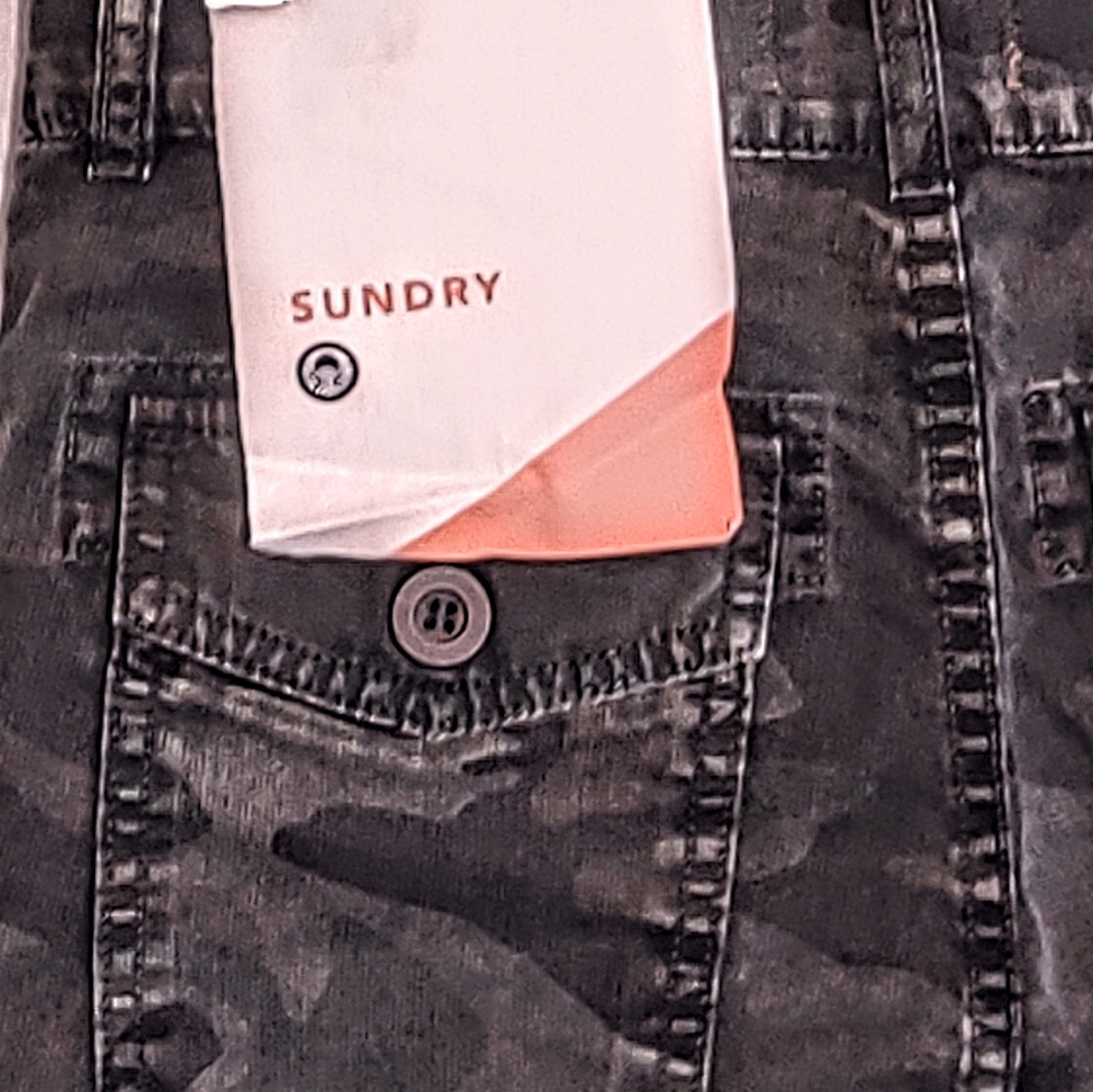 Sundry Camo Pocket Pant Charcoal Mineral Wash